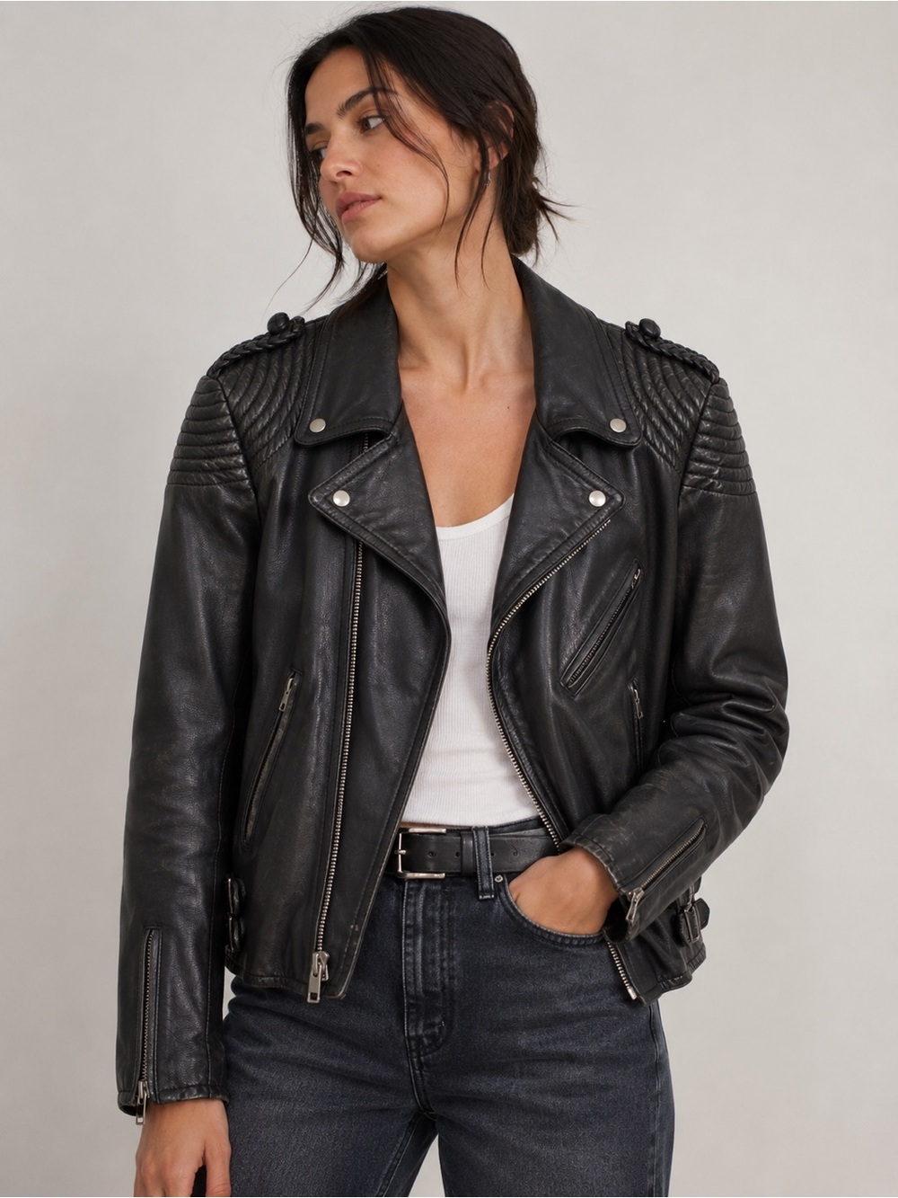Vintage Hein Gericke Harley Davidson Leather Motorcycle Jacket 38 80s 90s